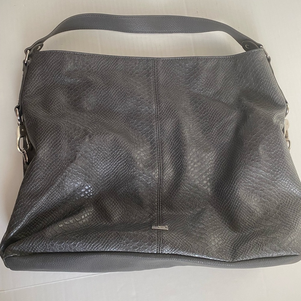Jewell by Thirty One Women’s Gray Faux Leather Hobo Bag